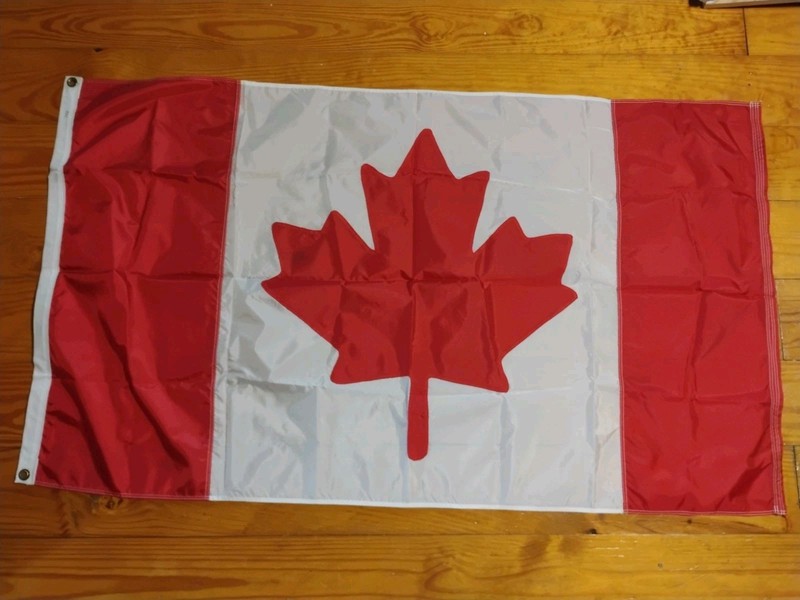 VTG 3x5 CANADIAN Flag Embroidered Nylon Country Flag Deluxe Made In Houston
