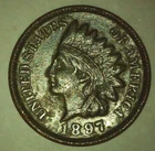 1897- P Indian Head Penny; V - Good condition ; NICE LIBERTY ON HEAD BAND