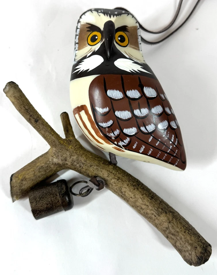 Carillón The Bird House of Cape May Jingle Birds tallado madera pintada palo Foto 2 de 4