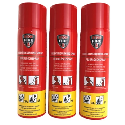 REINOLDMAX 3 x 500ml REINOLD MAX Feuerlöschspray für Camping, Grillen, Auto, Haus, Freizeit