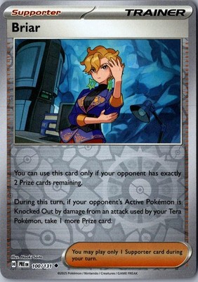 Briar Reverse Holo 100/131 Uncommon Prismatic Evolutions LP Pokemon Card