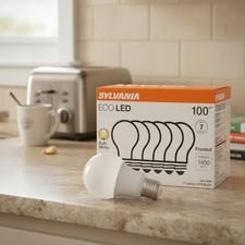 6-Pack Sylvania Soft White LED A19 Light Bulbs, Efficient 14.5W, Frosted Finish
