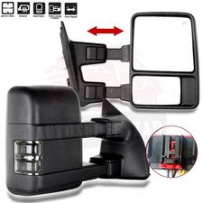 Pair Power Heated Tow Mirrors For 08-16 Ford F250 F350 Super Duty Smoke Signal Pair Power Heated Tow Mirrors For 08-16 Ford F250 F350 Super Duty Smoke Signal