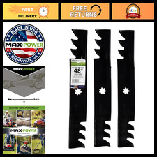 3-in-1 Commercial Mulching Blades Set - USA Made, 3 Blade Replacement for Lawn M