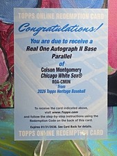 2026 Topps Heritage - Colson Montgomery Real One Autograph II Base Redemption RC