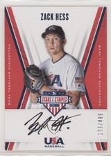 2019 Panini USA Baseball Stars & Stripes Black Ink 173/499 Zack Hess Auto 0a3
