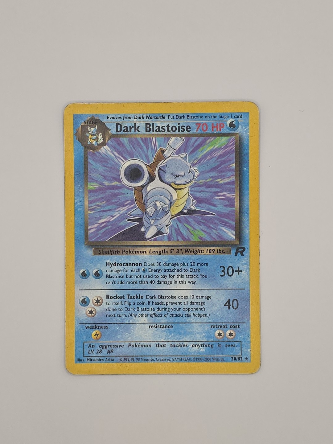 Dark Blastoise 20/82 Team Rocket Rare Regular 70 HP Pokémon TCG Card