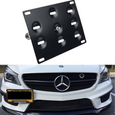 Front Bumper Tow Hook License Plate Mount Bracket Bolt on No Drill Relocator Hol