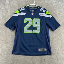Seattle Seahawks Jersey Mens Medium Blue #29 Earl Thomas lll On Field NFL Nike