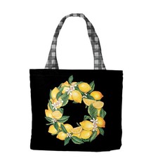 Briarwood Lane Everyday Lemon Wreath Summer Canvas Tote Bag 15" x 14" x 7"