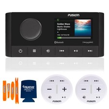 Fusion MS-RA210 Marine Entertainment System and 2 ARX70W White Wireless Remotes