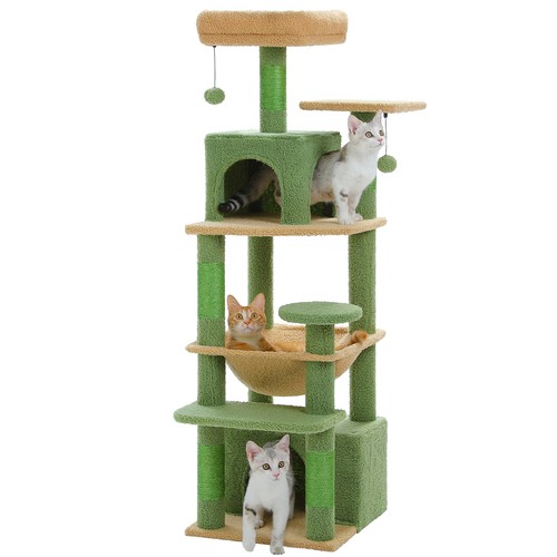 PETEPELA Cat Tree Scratching Post Cat Tower Scratcher Wood Condo House Bed Toys - Picture 92 of 104