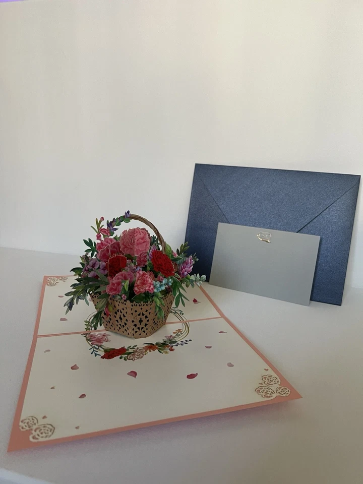 Tarjeta de Felicitación 3D Pop Up Flor Mariposa Navidad Gracias Madre Familia Navidad Foto 4 de 4