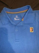 Nike Polo Shirt Short Sleeve Embroidered Design Blue Boys Large L Red Green Navy