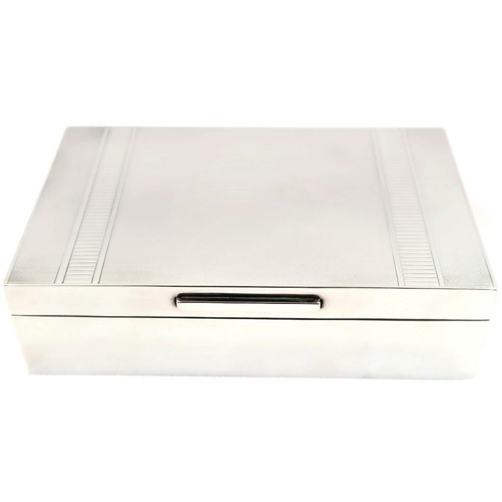 cigarette desk box Sterling Silver London England 1945 Cigarette Keepsake Desk Box, 5 1/2
