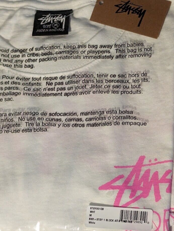 Stussy Born X Raised One Block At A Time Tee MEDIUM 100 Stussy Born X Raised One Block At A Time Tee MEDIUM 100