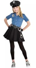 Girls Cop Halloween Costume child size Medium 7 piece Suit Your Self