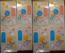 Mrs. Grossman's BABY Scrapbook Stickers Bottle Rattle Shoe 4 Strips!
