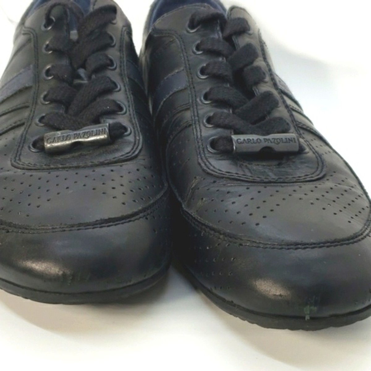 Carlo Pazolini Dark Blue Black Leather Shoes, Size EU 41 US