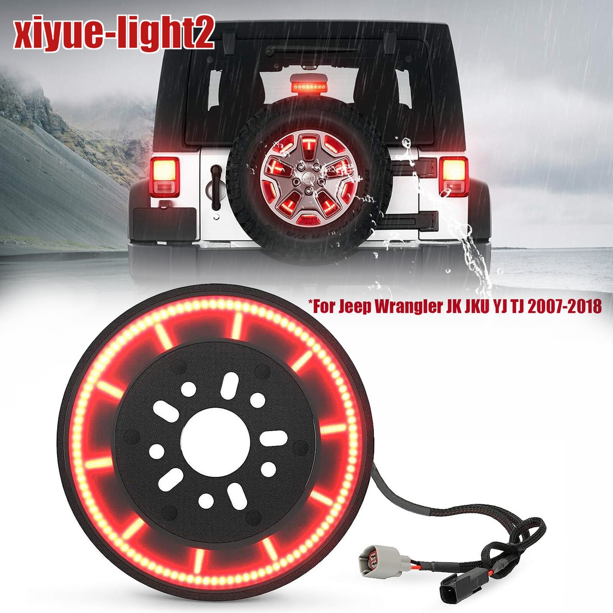 14" LED Third Spare Tire Brake Light Wheel Lamp Ring For 07-18 - Foto 8