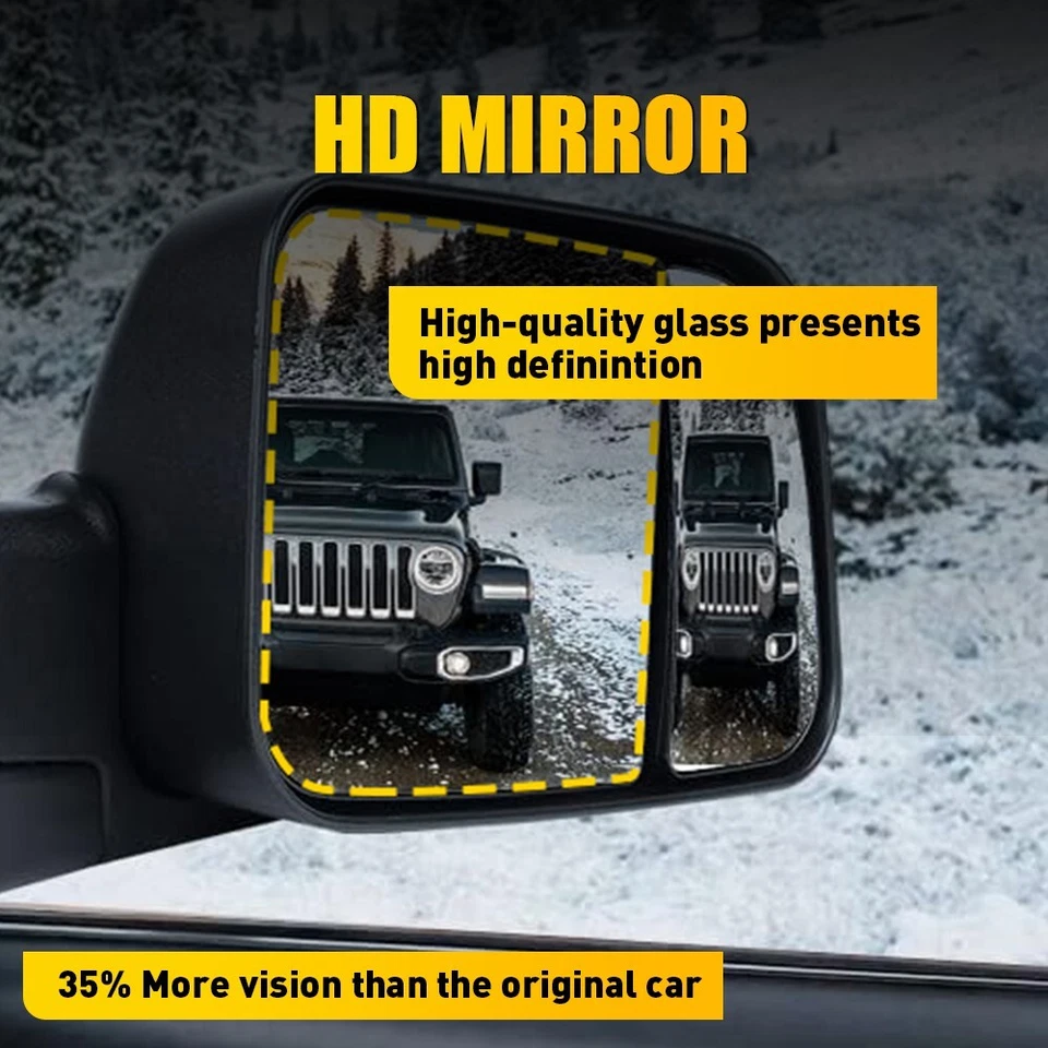 Espejo de remolque vidrio superior térmico 2009-2022 RAM 1500 2500 3500 lado del pasajero Foto 4 de 4