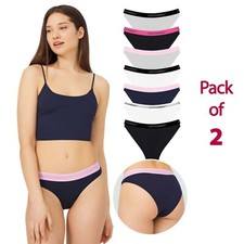 Cottonhill 2 Pairs Basic Cotton Bikini Women Panty Comfortable Knickers