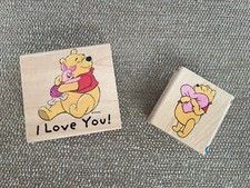Disney's Winnie the Pooh rubber stamp lot - All Night Media I Love You  Heart
