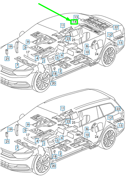 New VOLKSWAGEN PASSAT B8 3G Rear Shelf Sound Insulation