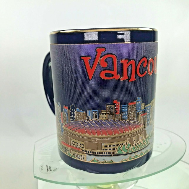 Vancouver Canada Coffee Mug City Building View Gold Rim Souvenir Rare