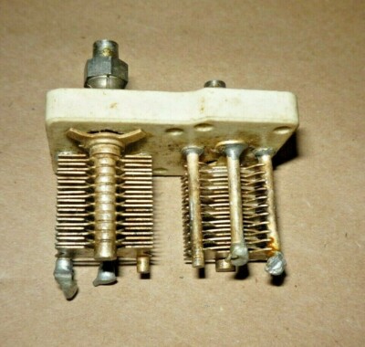 Vintage 2 Gang Air Variable Capacitor Tube Radio Ham Transmitter Receiver Tuner