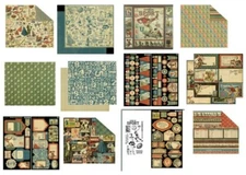 Graphic 45 Good ol' Sport Collection 12" Cardstock PICK Ball Cheer Teamwork Star