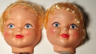 New Vintage Hong Kong Doll face head half craft NOS crochet making cute creepy