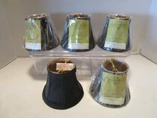 Vintage Clip-on Mini Shade set 5 Black by Villa-Bacci  5" wide 1980's NOS