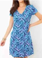 NWT LILLY PULITZER BARTON BLU STAR GAZING SHORT SLEEVE ETTA DRESS XXL FREESHIP