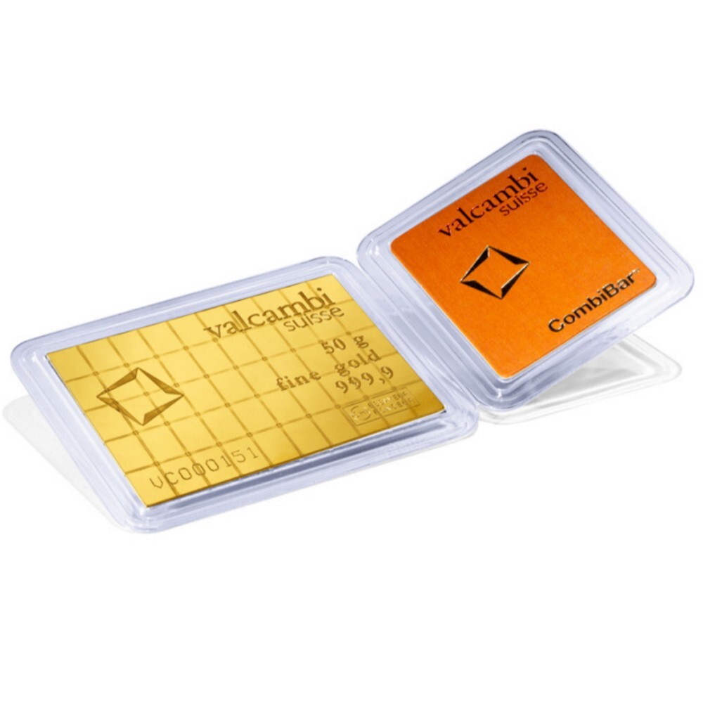 50 X 1 gram Gold CombiBar™ Valcambi Suisse .9999 Fine Gold ( In