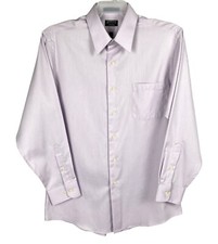 ARROW Fitted Wrinkle Free LS Dress Shirt Mens 16 32/33 L Purple Cotton Blend NEW