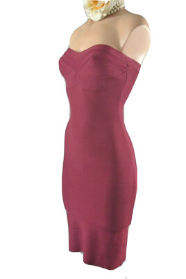 BEBE strapless dress XS bandage burgundy Red Fitted cocktail Formal sheath 227 | eBay BEBE strapless dress XS bandage burgundy Red Fitted cocktail Formal sheath 227 | eBay