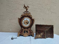 ANTICO XX secolo OROLOGIO DA TAVOLO IN STILE BOULLE CON MENSOLA FUNZIONANTE