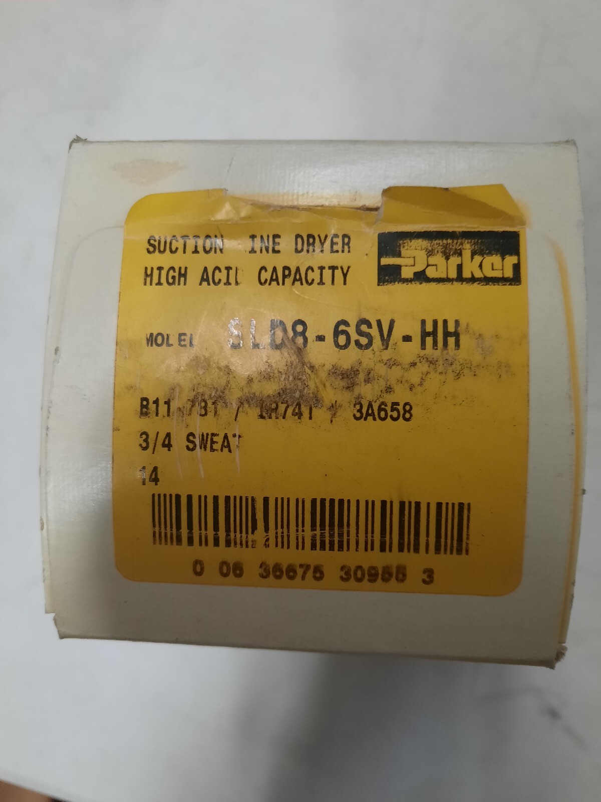 Filtre-séchoir Parker SLD13-6SV-HH - Ligne D'aspiration 3/4", Haute Pression Acide