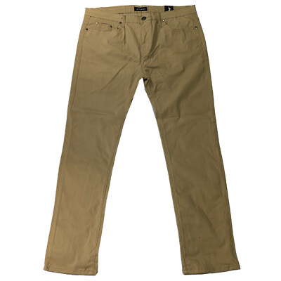 Mens Pants 40 x 30(32) Beige NEW Classic British Khaki Cotton Spandex