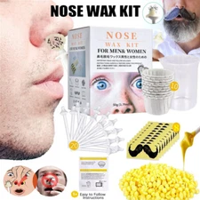 Nose Wax Kit Hair Waxing Kit w/ Beans Ear Body Hair Removal Men Women Painless