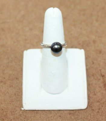 Trollbeads Sterling Silver Black Pearl Ring Sz. 5.75 [122WEJ]