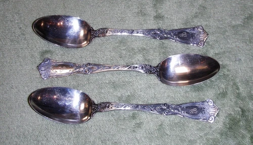 Vintage Set Of  3   Wallace ~ BERAIN ~  Sterling Silver ~ COFFEE SPOONS ~ 5 1/2"
