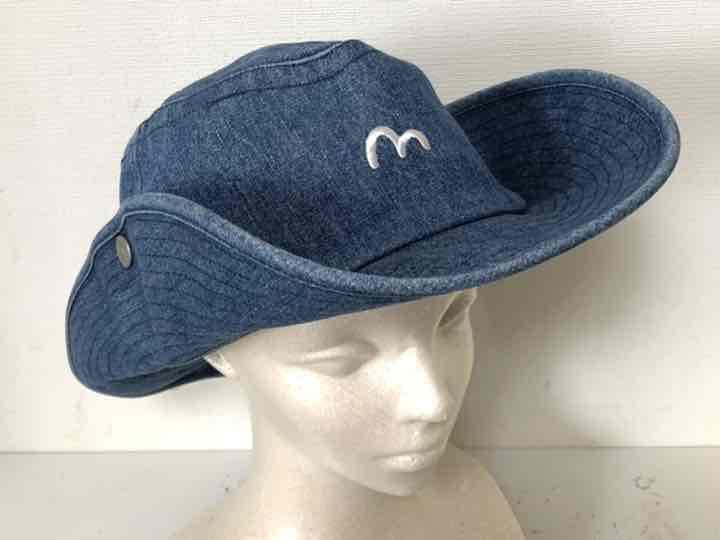 エヴィスジーンズ　デニムハット EVISU Denim Jeans Cap Ten-Gallon Hat Indigo Blue Cotton Used