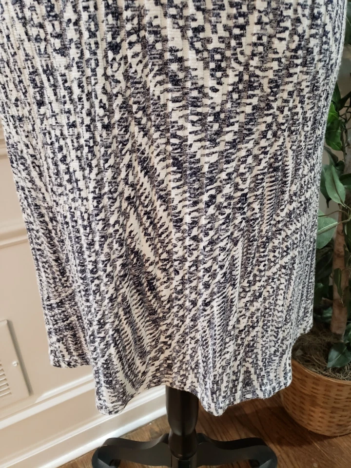 Vestido recto Ronni Nicole para mujer blanco y azul poliéster manga corta cuello redondo S Foto 4 de 4