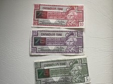CANADIAN TIRE MONEY SPECIAL EDITION 75TH ANNIVERSARY 1996  0.05, 0.25, 0.50 CENT