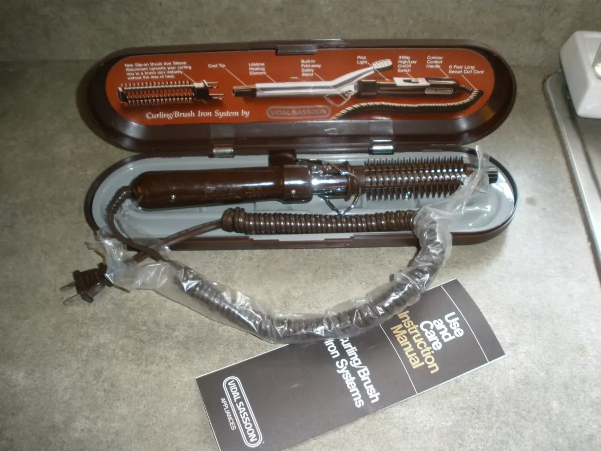 Vintage Vidal Sassoon Curling Brush Iron Systems in Box Appears not used O23