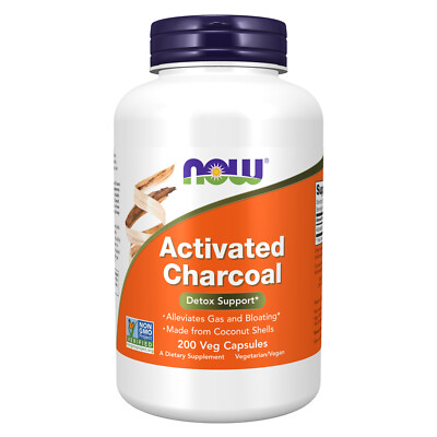 NOW FOODS Now Activated Charcoal Detox Support 200 Vegicaps