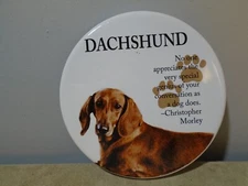 VINTAGE BARBARA AUGELLO DACHSHUND 4.25” TRIVET THAILAND ENCORE GROUP (MA30)
