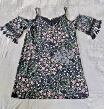 Charlotte Russe Dress Small Mini Crochet Fringe Dark Fairy Whimsigoth